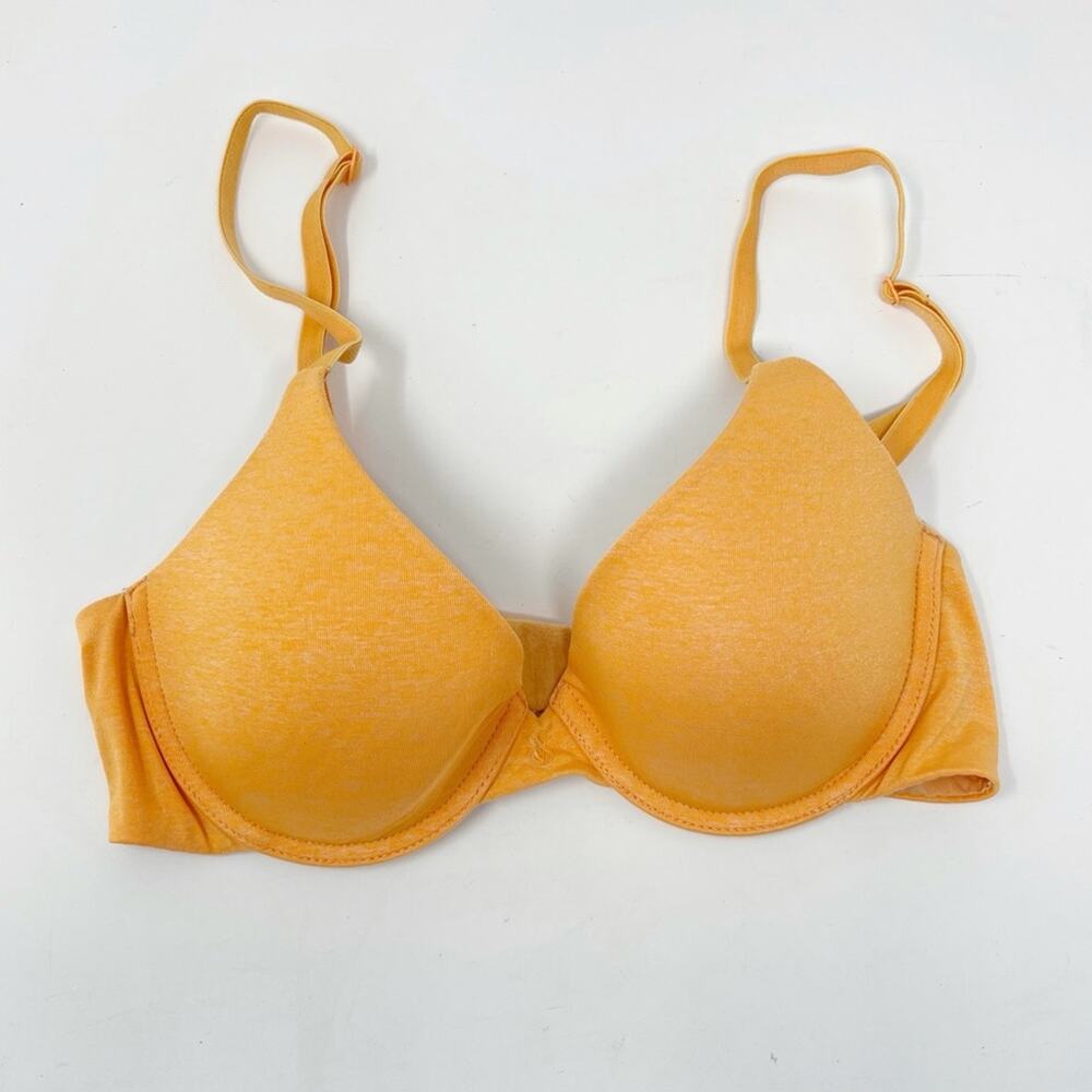 Victorias Secret Size 32B Uplift Semi Demi Bra Orange Heather Adjustable Straps